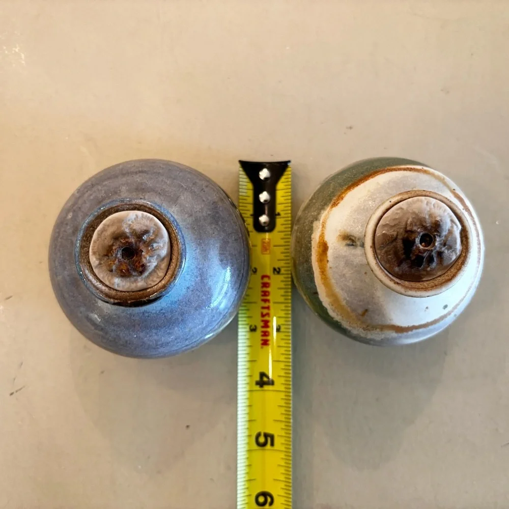 WAGNER STONEWARE Handthrown POTTERY Glazed Ceramic OIL LAMPS Unique Rustic Decor